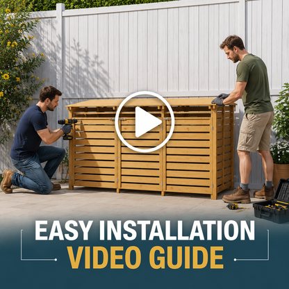 Outdoor Spruce Wood Trash Can Storage Shed