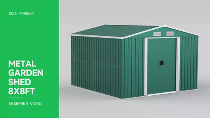Steel Garden Storage Shed with Gabled Roof Top