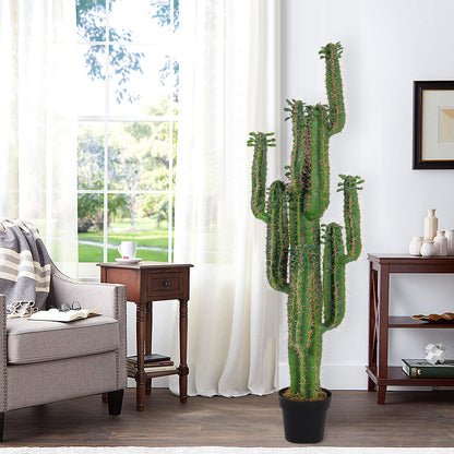 Artificial Tall Cactus Tree Plant in Black Pot for Home Office Decoration Plants   