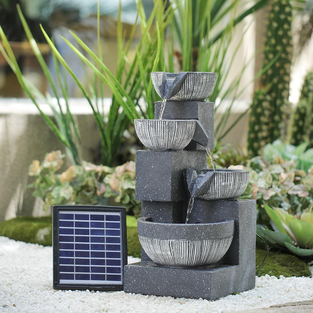 Height 47CM Outdoor Fountain Garden Decoration Solar Powered Water Feature Fountains & Waterfalls   1.0 