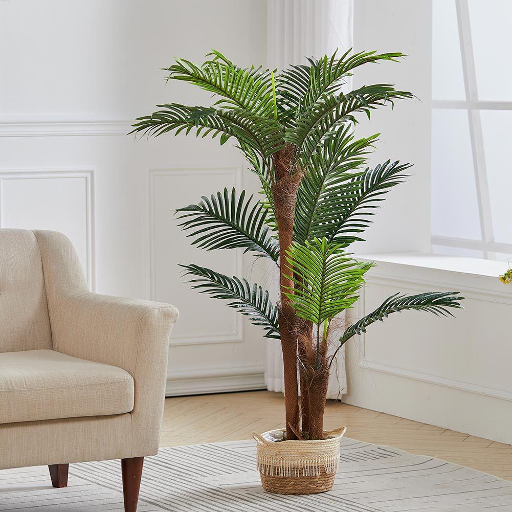 Artificial Fake Palm Tree Plants in Pot Decoration for Home Artificial Flora   