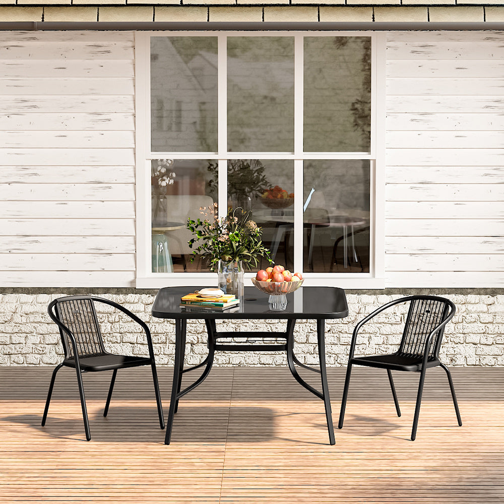 2 4Pcs Dining Chairs Square Table