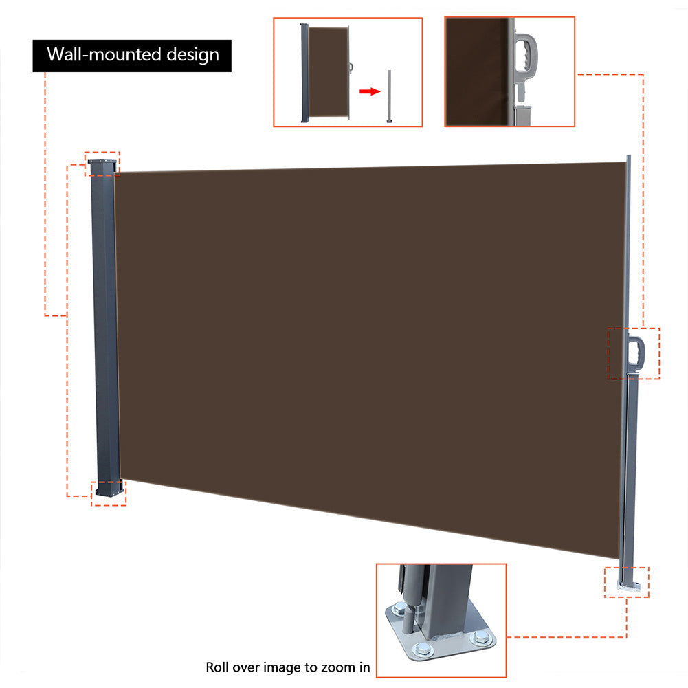 Retractable Single Side Awning - Grey Awnings   