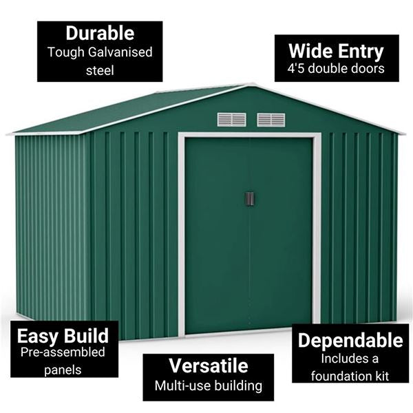 Garden Steel Shed with Gabled Roof Top Garden storage Garden Sanctuary 