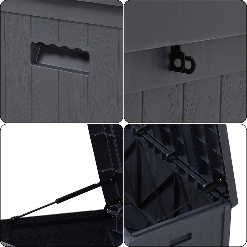 430L Grey Lockable Waterproof Garden Storage Box Garden Sanctuary