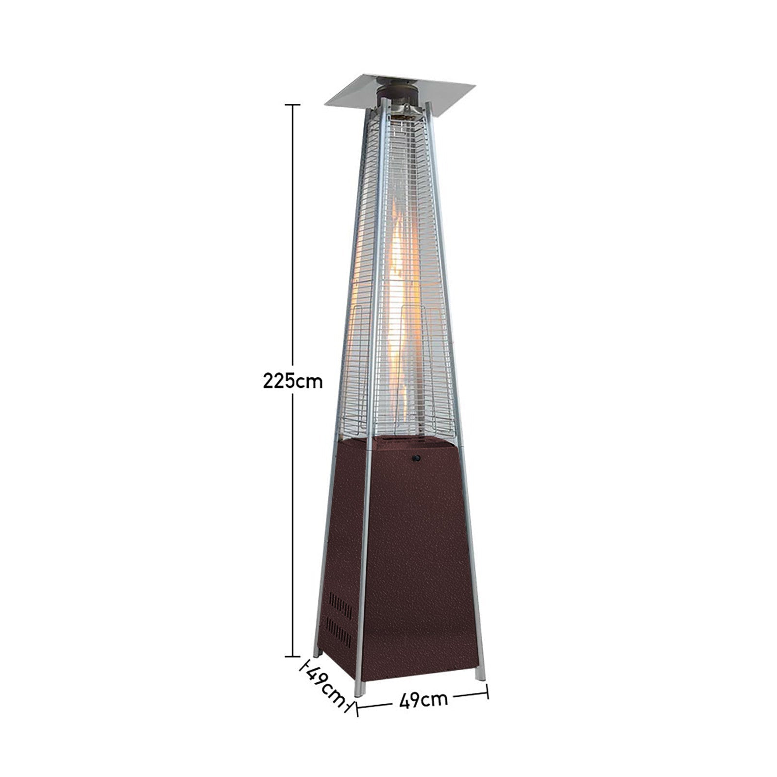 Outdoor Pyramid Gas Patio Heater Stainless Steel Commercial Heater Patio Heaters   Brown 