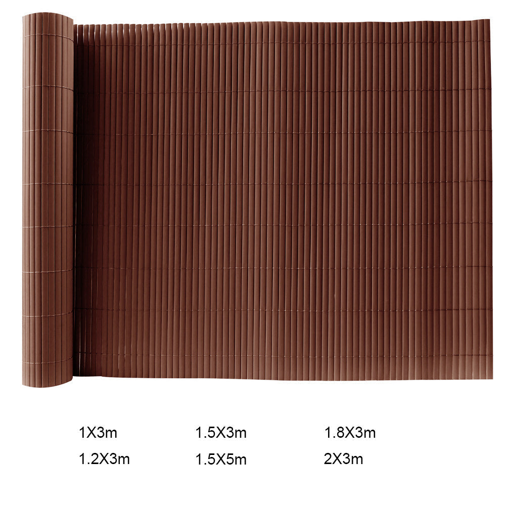 Brown Privacy Fence PVC Bamboo Outdoor Garden Balcony Screen Garden Fences   