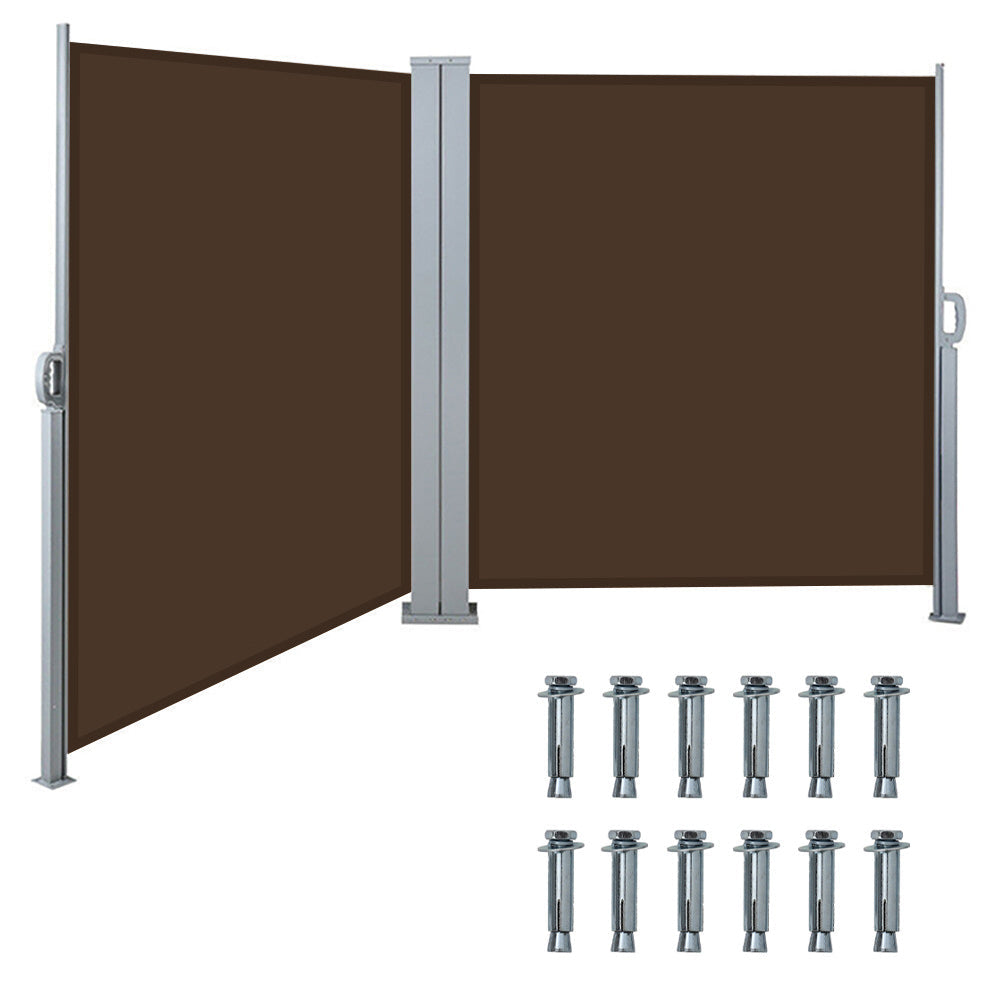 Retractable Double Side Awning - Brown Awnings   