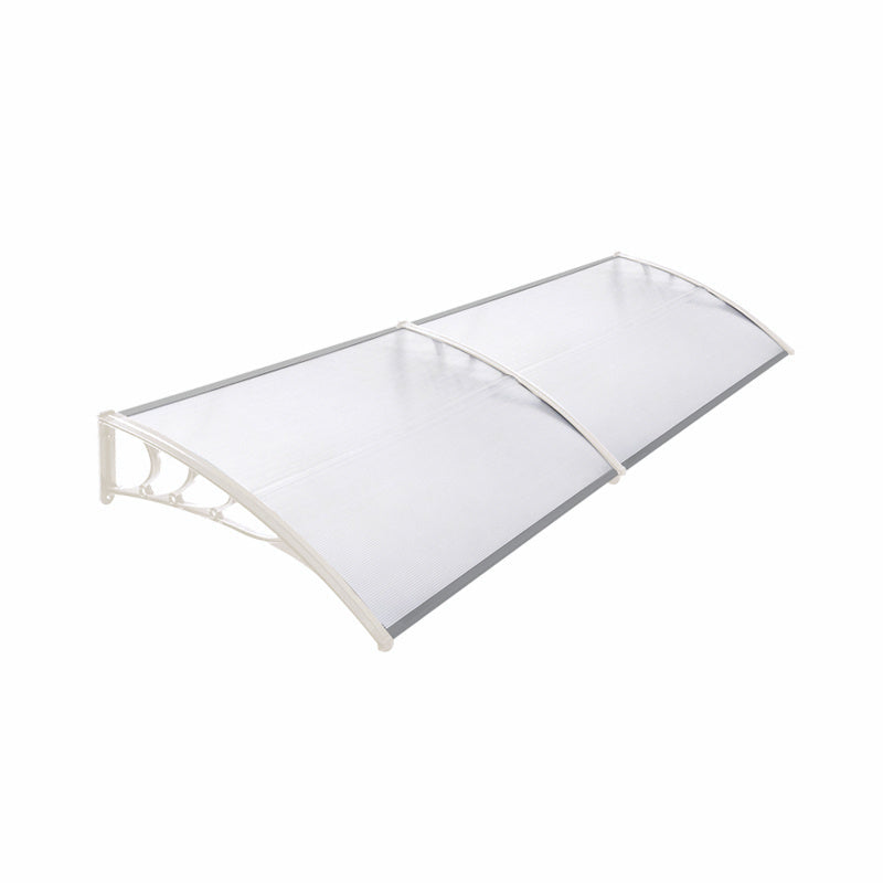 Outdoor Curved Shielded Awning - Rain Shelter - White Awnings   