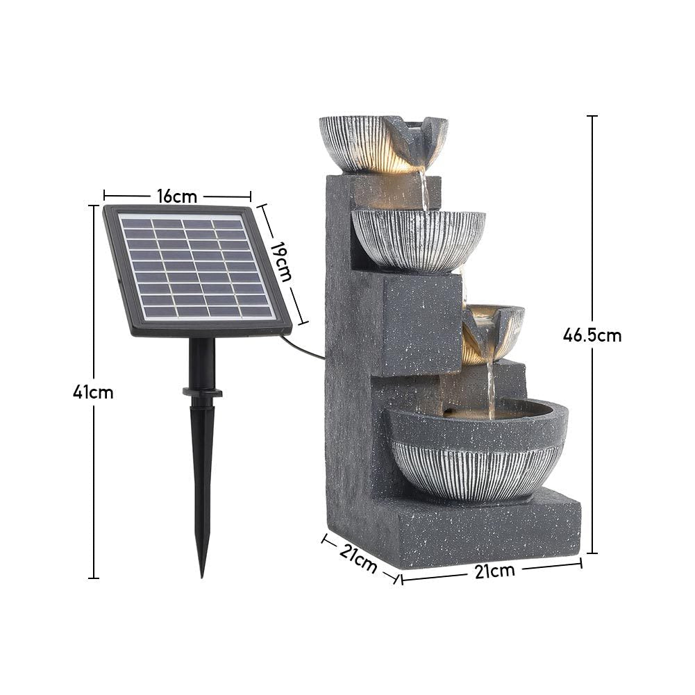 Height 47CM Outdoor Fountain Garden Decoration Solar Powered Water Feature Fountains & Waterfalls   