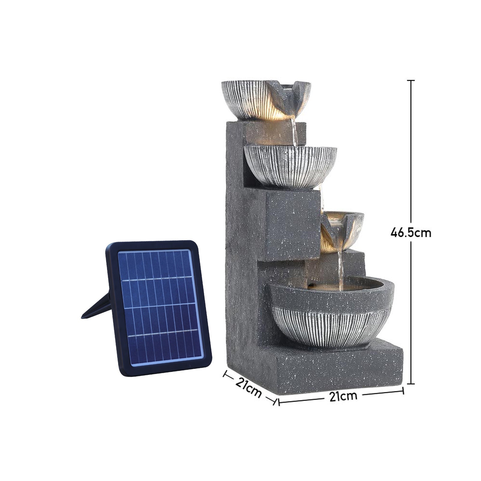 Height 47CM Outdoor Fountain Garden Decoration Solar Powered Water Feature Fountains & Waterfalls   