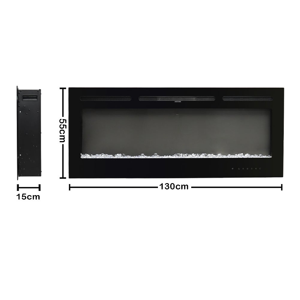 50 Inch Recessed Wall Mounted Electric Fireplace Remote