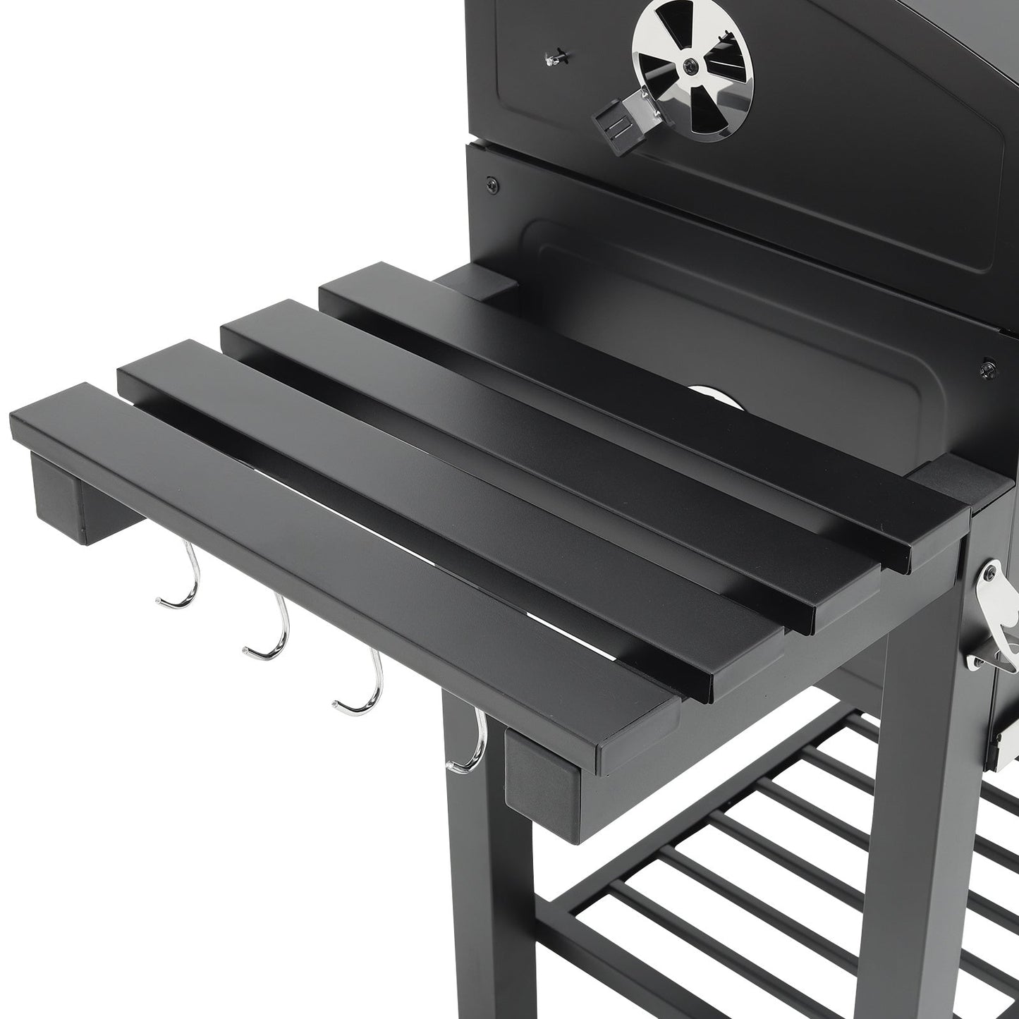 Barrel Charcoal Grill Wide 160cm with Side Shelves Garden BBQ Grill   