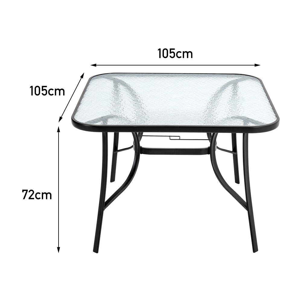 Patio Table Garden Coffee Table Rectangle Dining Table with the Umbrella Stand Hole Garden Dining Table   