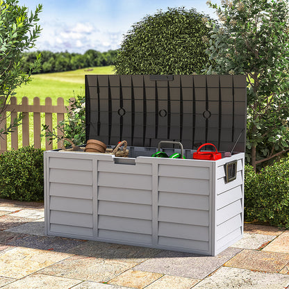 Outdoor Grey Chest Storage Box wih Black Cover Garden Storages & Greenhouses Garden Sanctuary 