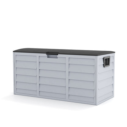 Outdoor Grey Chest Storage Box wih Black Cover Garden Storages & Greenhouses Garden Sanctuary 