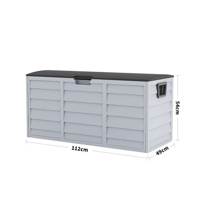 Outdoor Grey Chest Storage Box wih Black Cover Garden Storages & Greenhouses Garden Sanctuary 