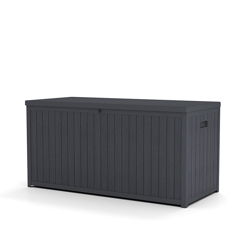 430L Grey Lockable Waterproof Garden Storage Box Garden Sanctuary