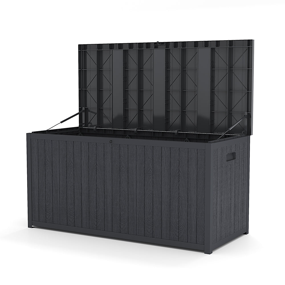 Outdoor Grey Storage Deck Box - Large Size Garden Storages & Greenhouses Garden Sanctuary 