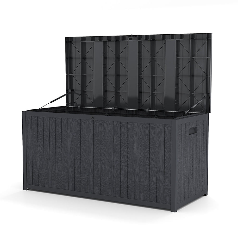 430L Grey Lockable Waterproof Garden Storage Box Garden Sanctuary