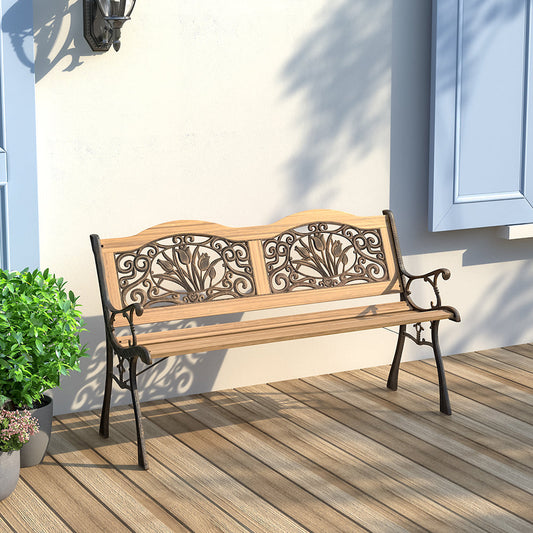 Blooming Patio Bench - Park Yard Outdoor Furniture Garden Benches   