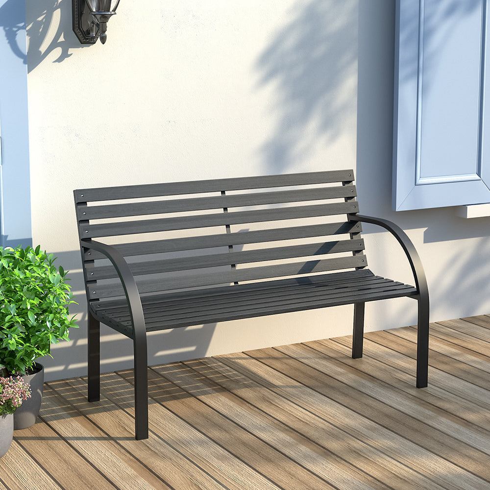 123CM Wide Metal Outdoor Bench