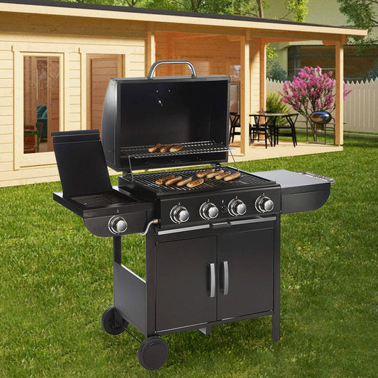 Garden Gas Grill BBQ with 5 Burners and Wheels