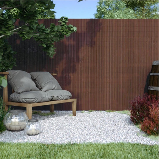 Brown Privacy Fence PVC Bamboo Outdoor Garden Balcony Screen Garden Fences   1 x 3 m 