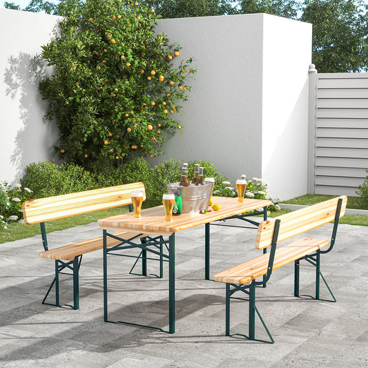 Garden Folding Beer Table and Benches Set GARDEN DINING SETS   