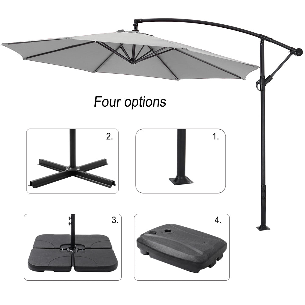 Light Grey 3M Outdoor Cantilever Parasol Umbrella