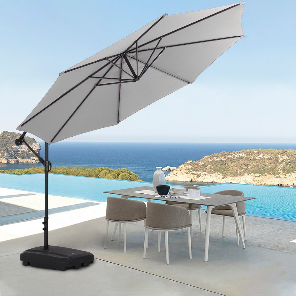 Light Grey 3M Outdoor Cantilever Parasol Umbrella