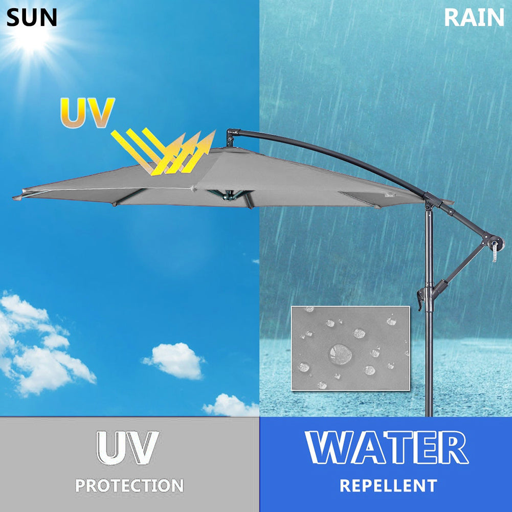 Light Grey 3M Outdoor Cantilever Parasol Umbrella