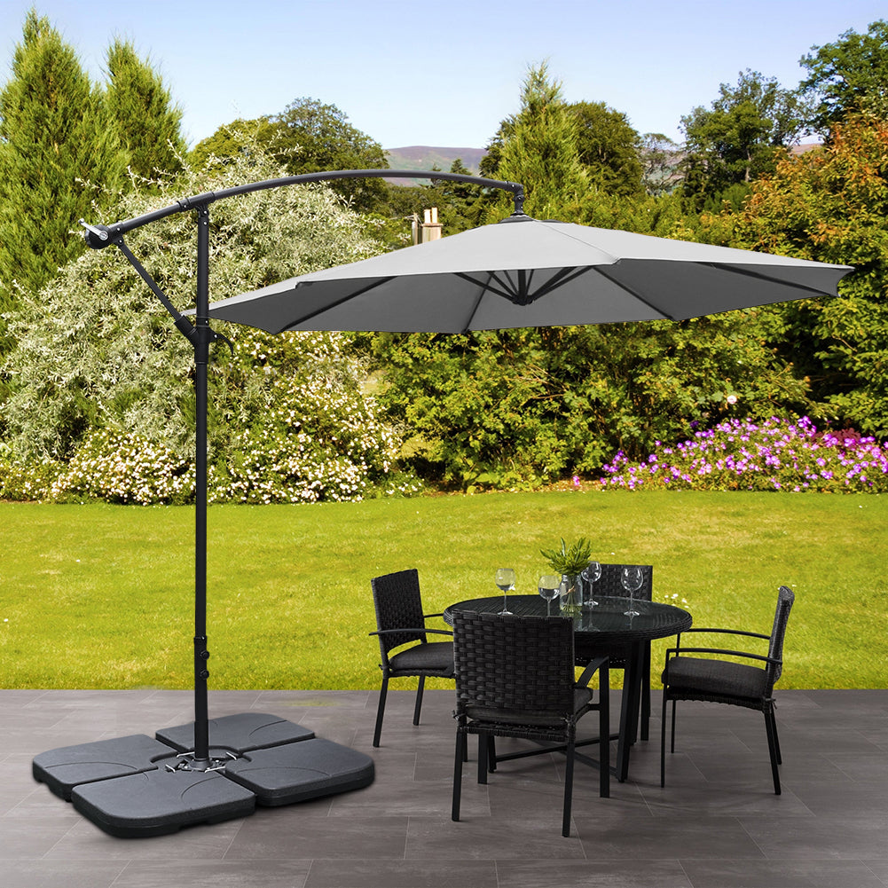 Light Grey 3M Outdoor Cantilever Parasol Umbrella