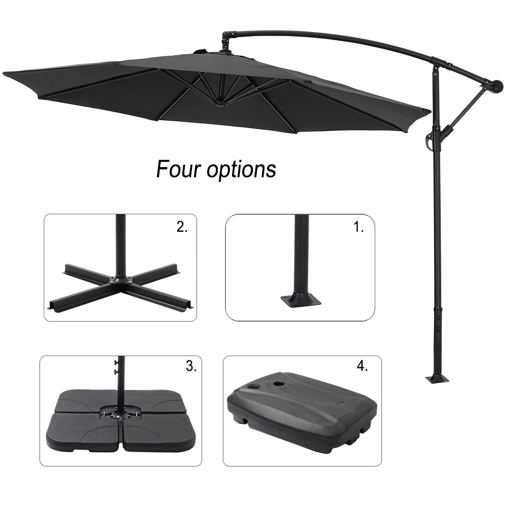 Black 3M Outdoor Cantilever Parasol Umbrella