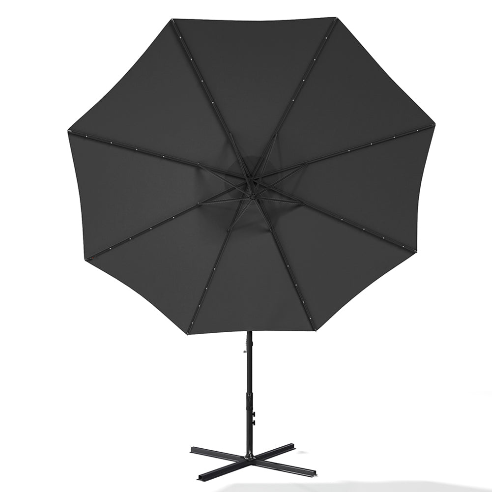 Black 3M Outdoor Cantilever Parasol Umbrella