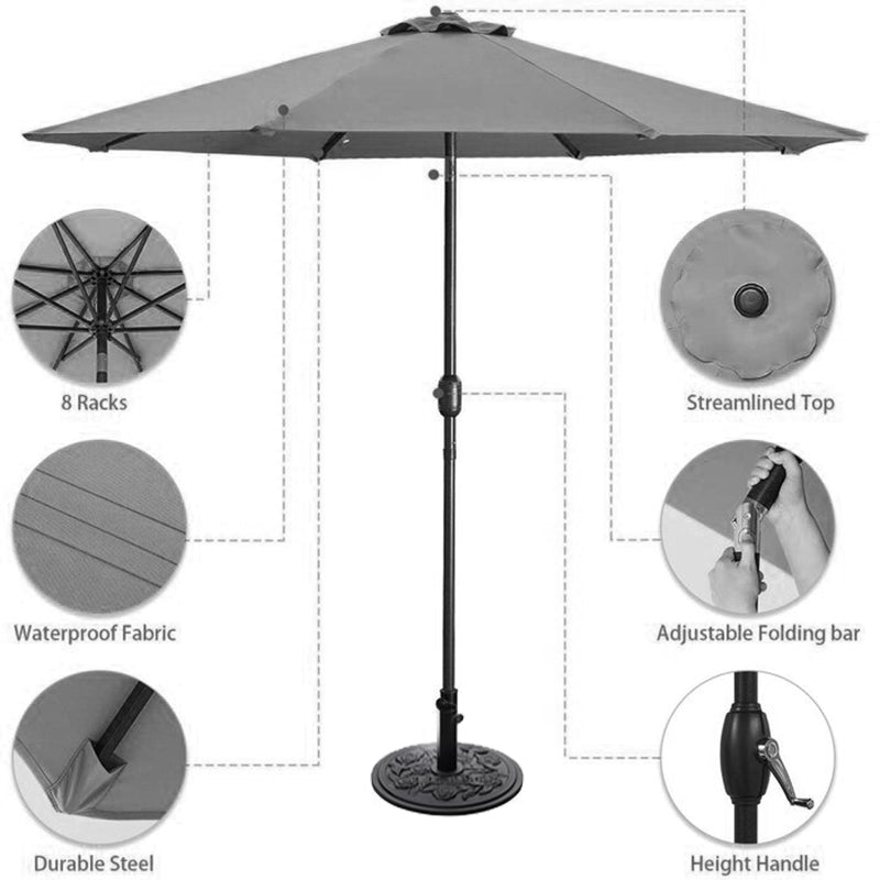 3M Sunshade Parasol Umbrella Easy Tilt Parasols   