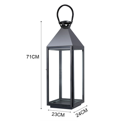 Black Stainless Steel Candle Lanterns