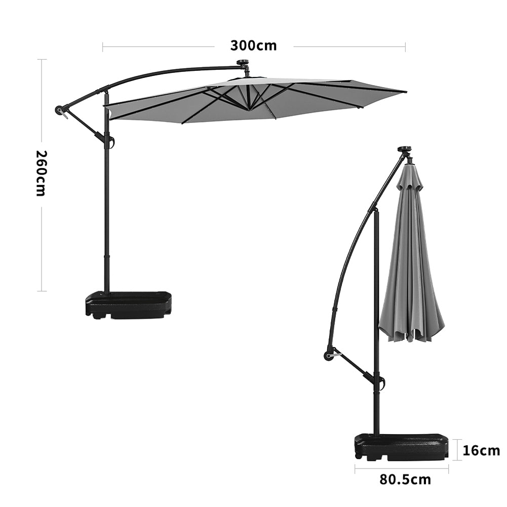 Wine Red 3M Outdoor Cantilever Parasol Umbrella