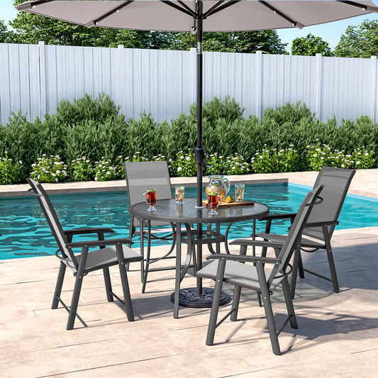 Garden Rectangular Ripple Glass Table and Chairs Outdoor Furniture   