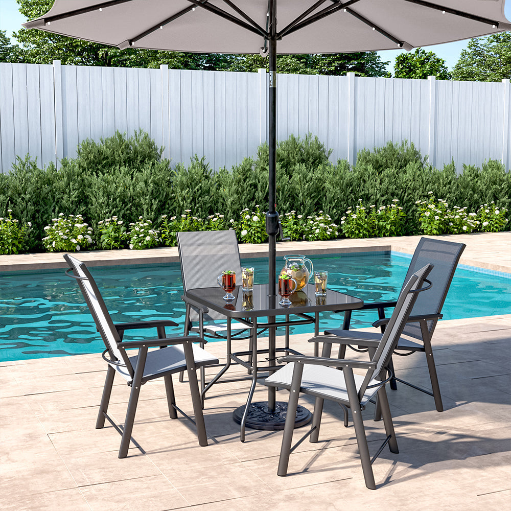 2 4 Pcs Chairs Outdoor Dining Table Set