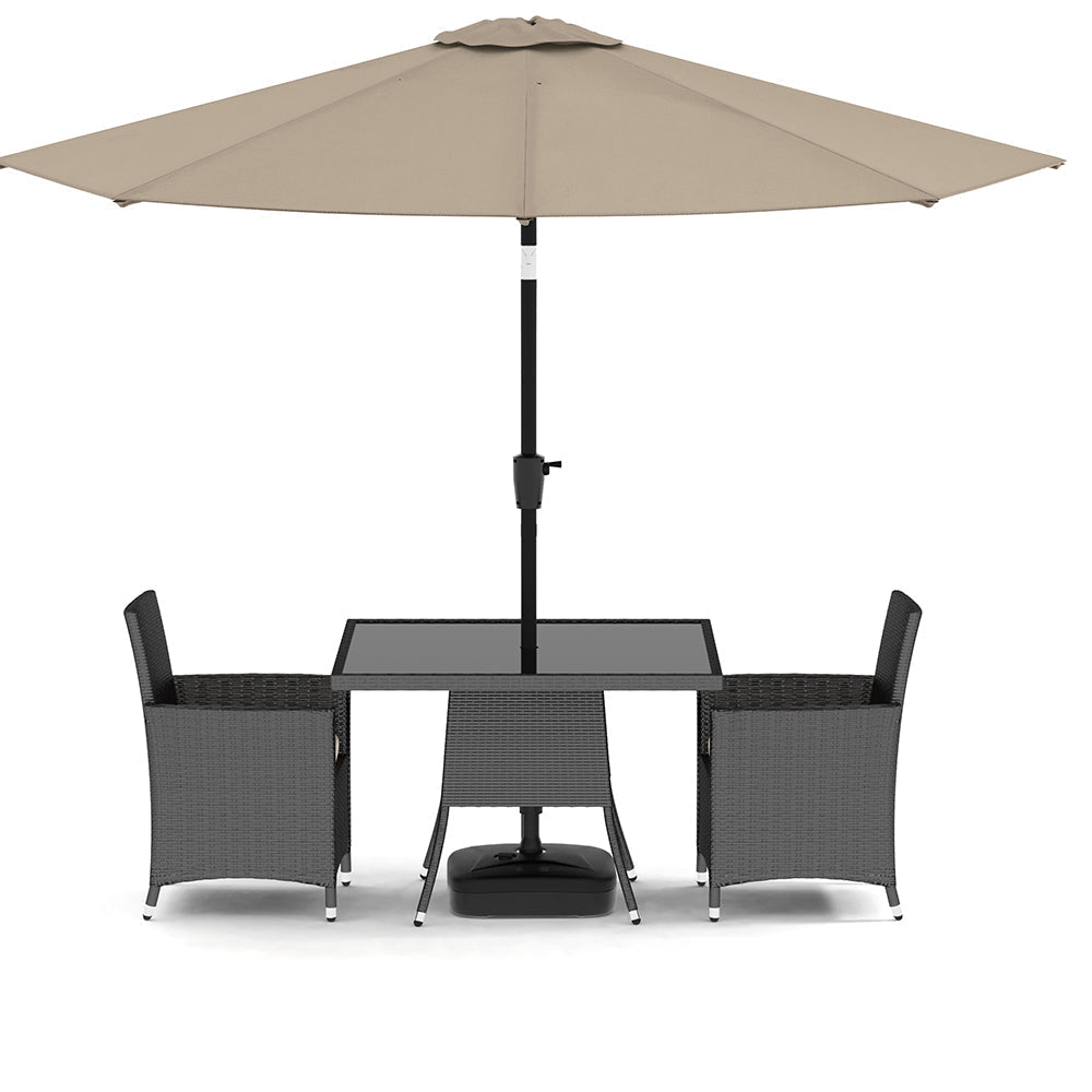 Black 2/4 - Person Rattan Dining Set Outdoor Garden Patio Furniture Outdoor Seating   