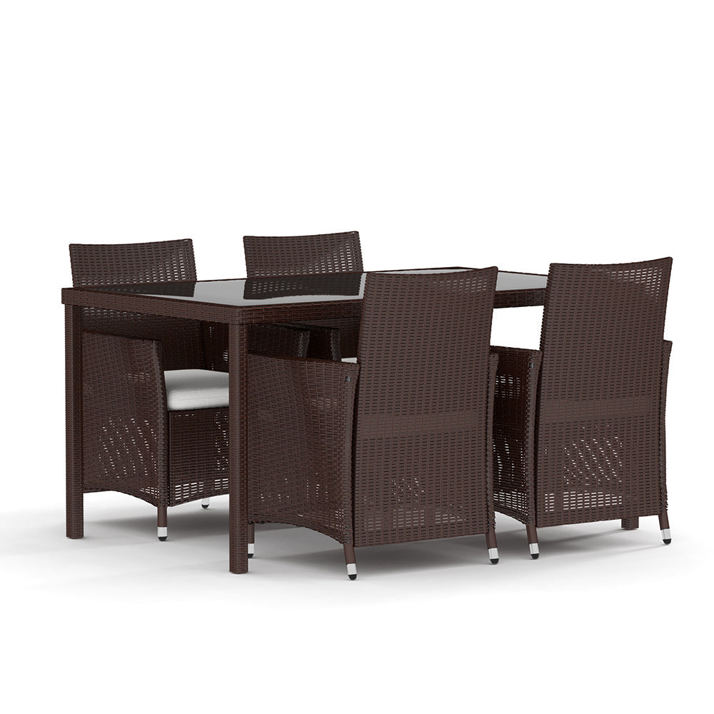 Rectangular 4 - Person 60'' Long Dining Set with Cushions Outdoor Seating   