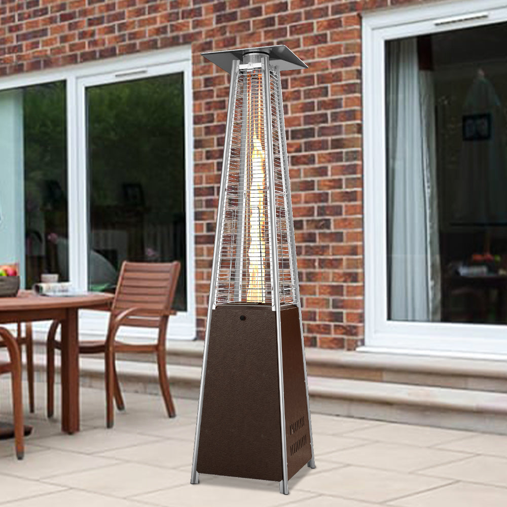 Outdoor Pyramid Gas Patio Heater Stainless Steel Commercial Heater Patio Heaters   Brown 