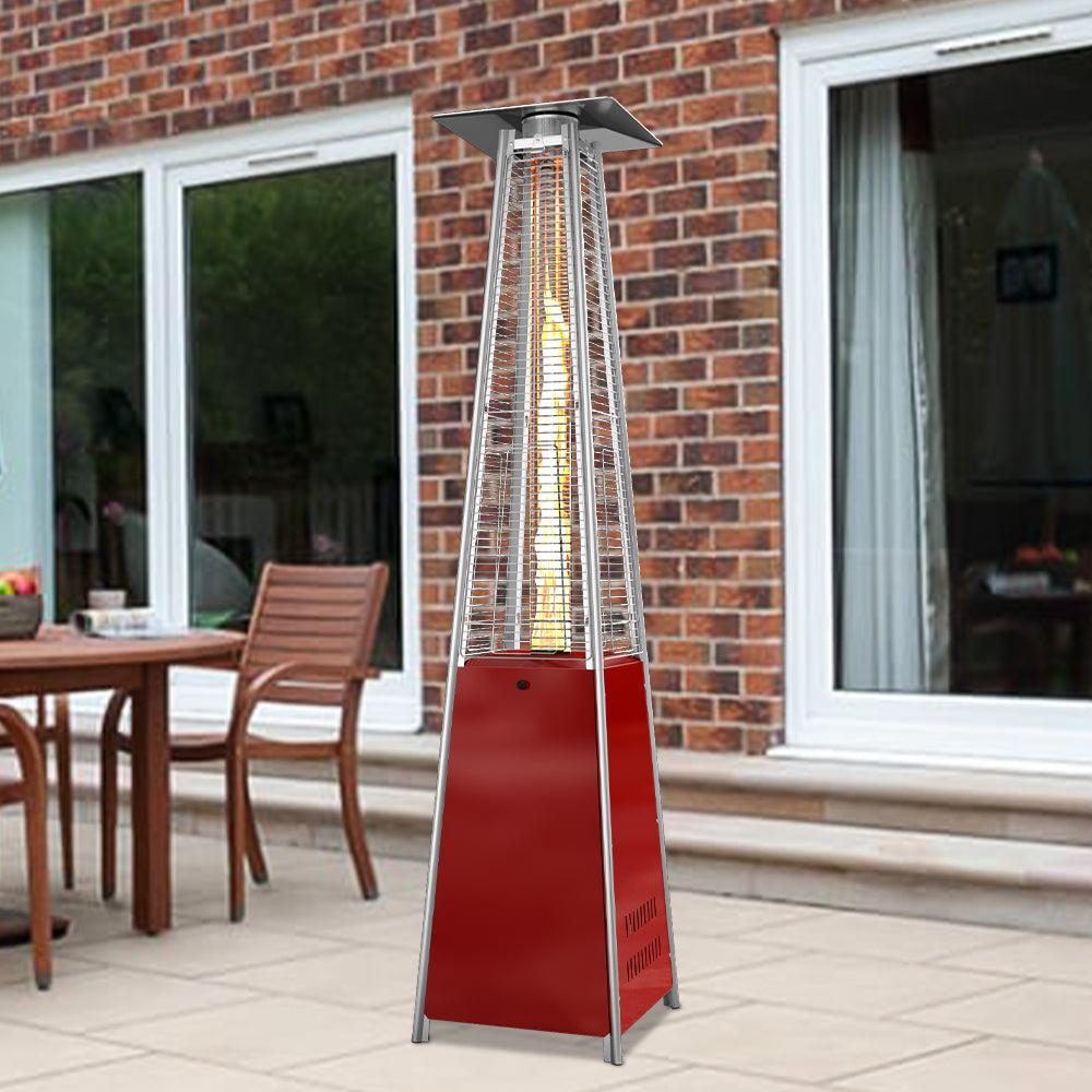 Outdoor Pyramid Gas Patio Heater Stainless Steel Commercial Heater Patio Heaters   Red 