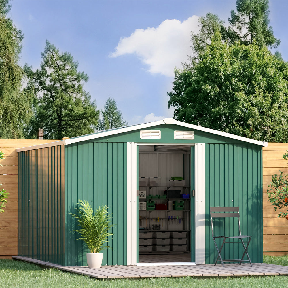 Garden Steel Shed with Gabled Roof Top Garden storage Garden Sanctuary 