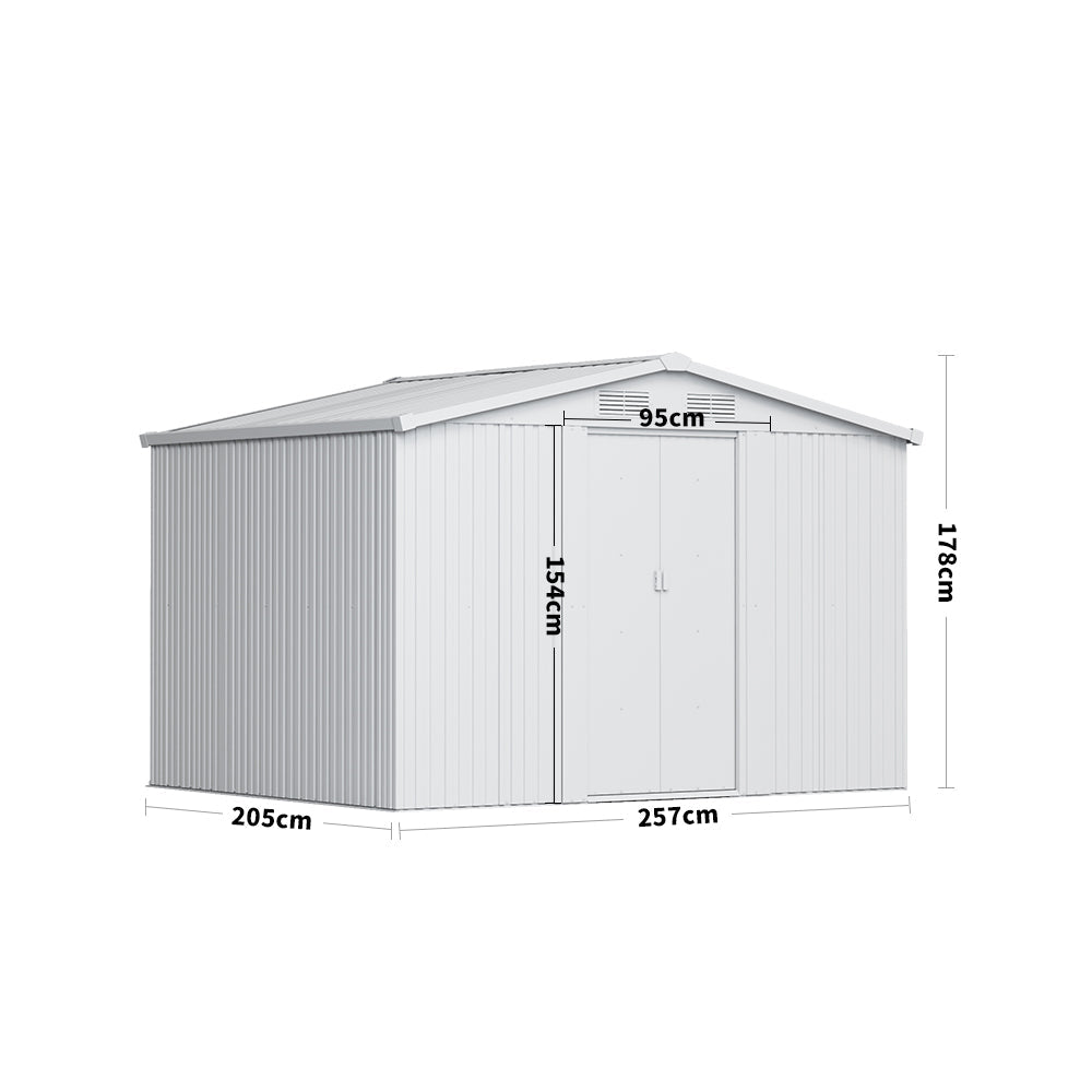 Garden Steel Shed with Gabled Roof Top Garden storage Garden Sanctuary 