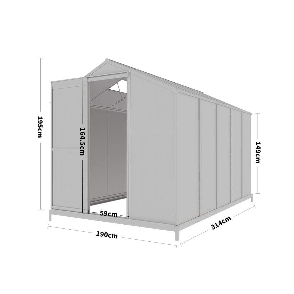 White Framed Garden Hobby Greenhouse with Vent Garden Storages & Greenhouses Garden Sanctuary 