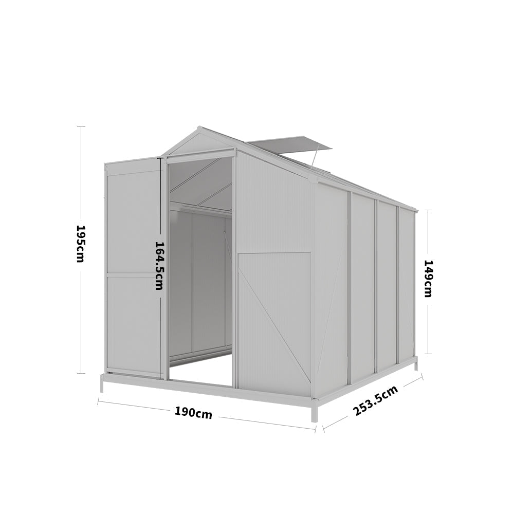 White Framed Garden Hobby Greenhouse with Vent Garden Storages & Greenhouses Garden Sanctuary 