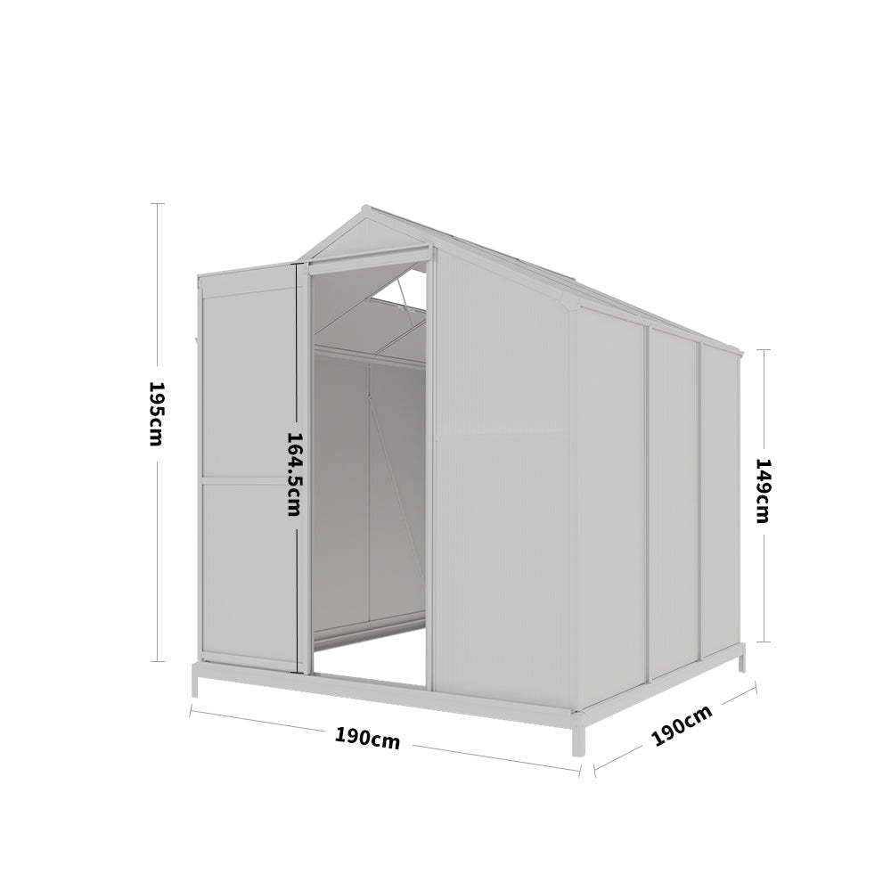 White Framed Garden Hobby Greenhouse with Vent Garden Storages & Greenhouses Garden Sanctuary 