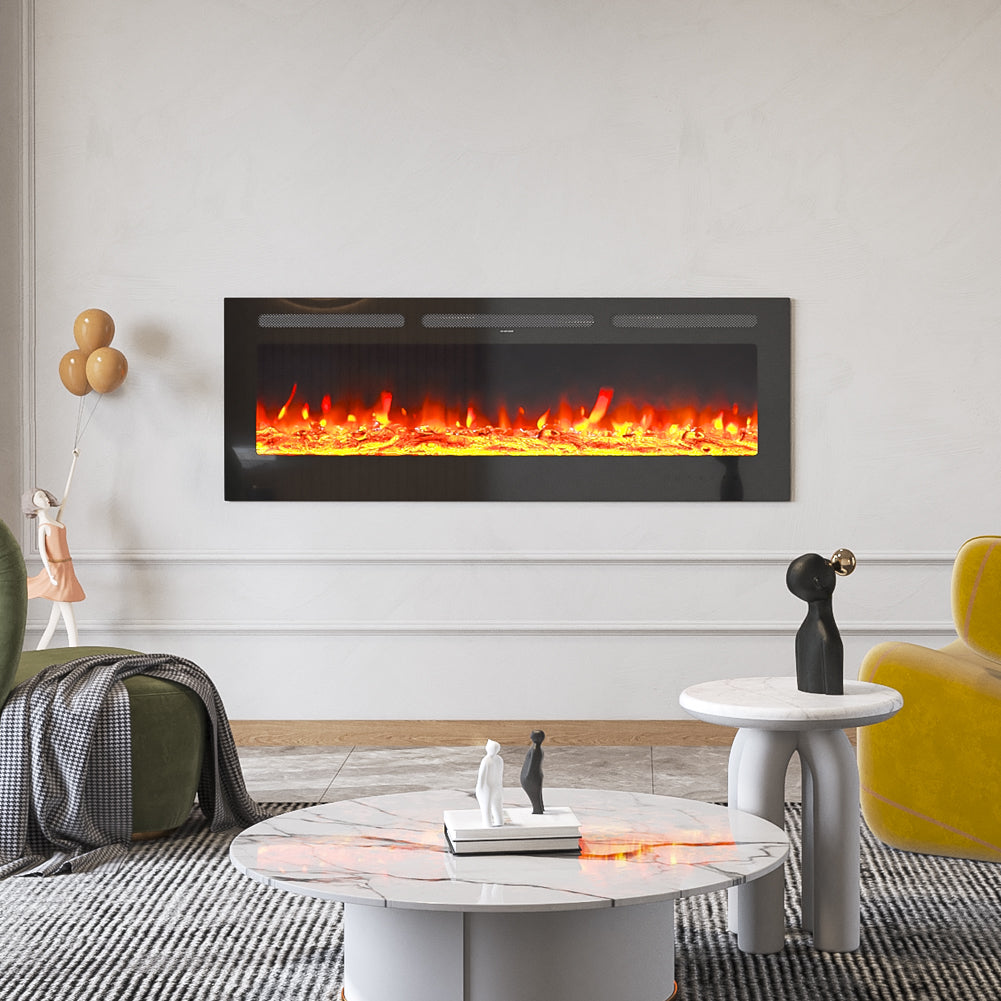 60 Inch Wall Mounted Fireplace with 9 Flame Colour and Remote Control